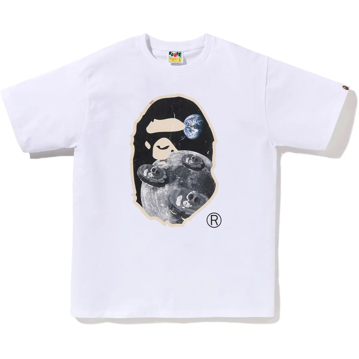 Bape Men’s Moon Ape Head Old Photo Tee White
