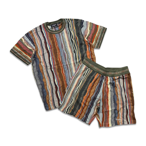 Coogi Australia Men's Lightweight Knit short set Natural Multi