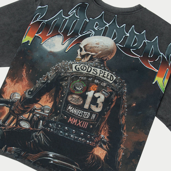 Godspeed Biker Nation Tee Black Wash