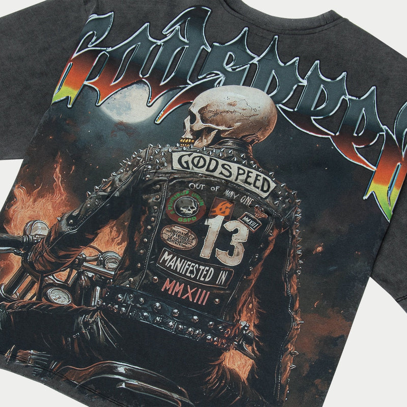 Godspeed Biker Nation Tee Black Wash