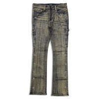 Kindred Men’s Rhinestone Stacked Jeans Mud Blue Wax