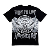 Denimicity Men's 'Fight to Live Another Day' Graphic T-Shirt - Black