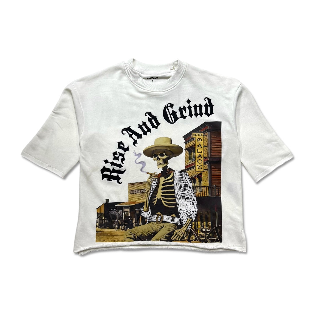 Focus Men's Rise & Grind Crop Tee – White