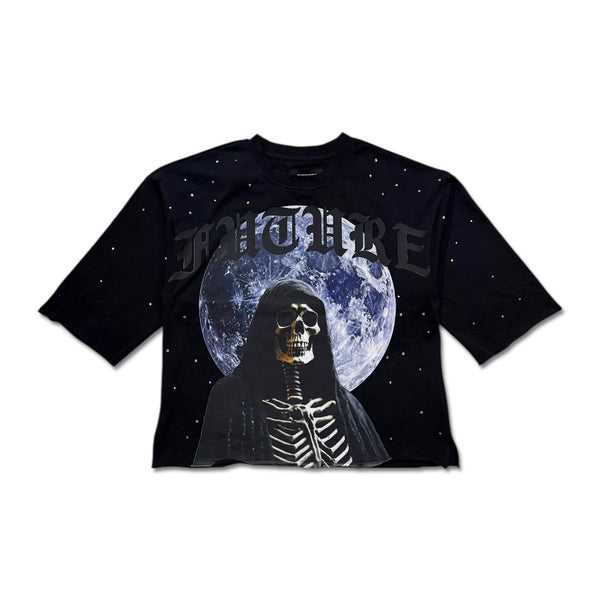 Kindred Men's Rhinestone Reaper Moon Cropped Tee – Black – VIP