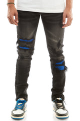 KDNK Men's Wreck V2 Jeans – Black/Blue