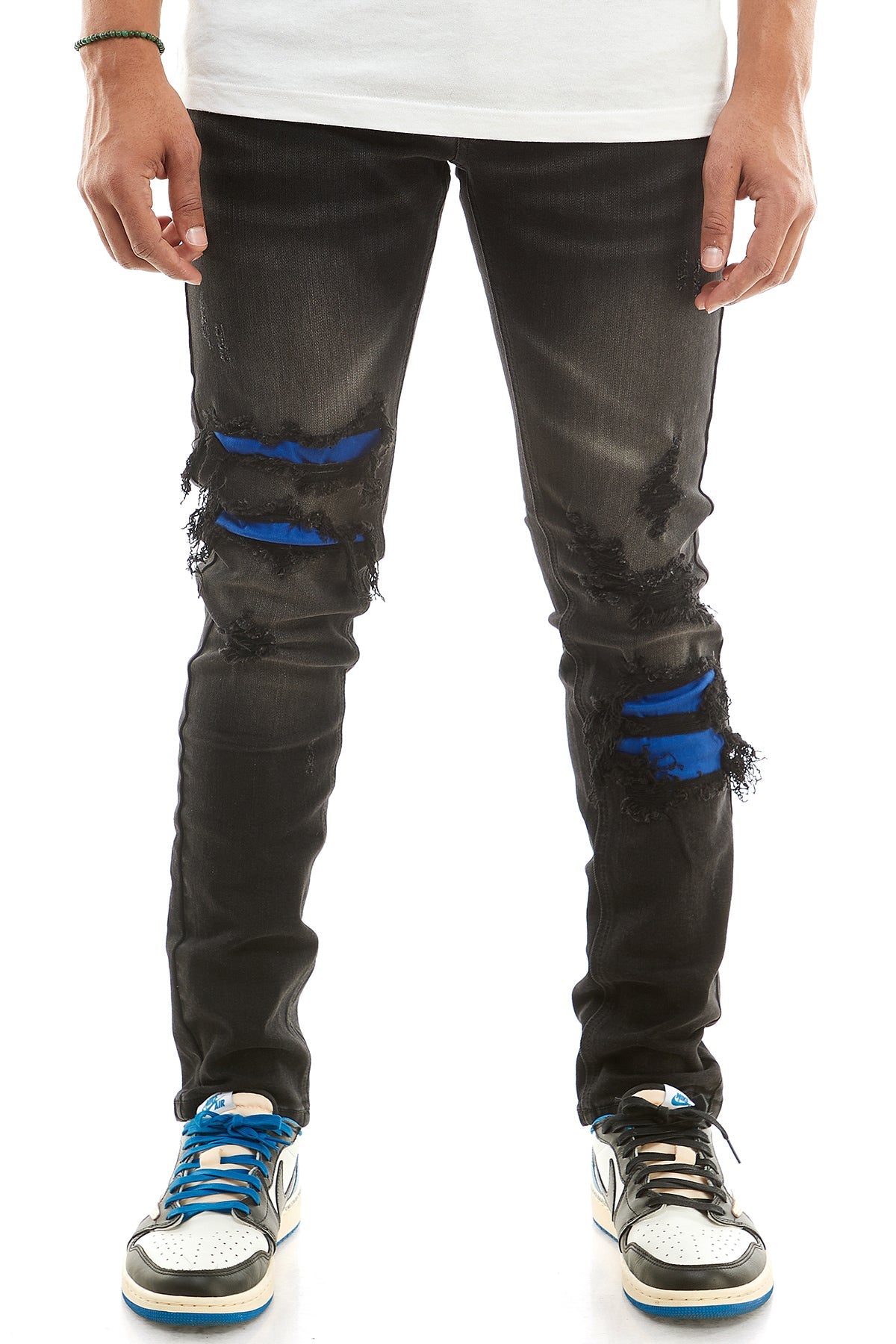 KDNK Men's Wreck V2 Jeans – Black/Blue