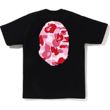 Bape Men’s ABC Camo Big Ape Head Tee Black x Pink