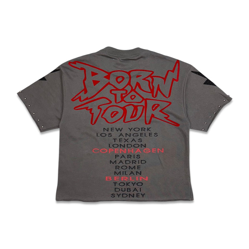 BKYS Born to Tour Cropped T-Shirt – Gray