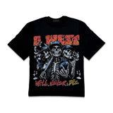 G west Men's No flesh, No bluff Rhinestone Tee Black/multicolor