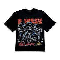 G west Men's No flesh, No bluff Rhinestone Tee Black/multicolor