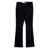 Reelistik Nyc Men's Diamond Studded stacked jeans -Jet black (RST-6036-1)