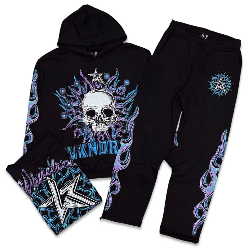 Wknd riot Glass skull jogging set black