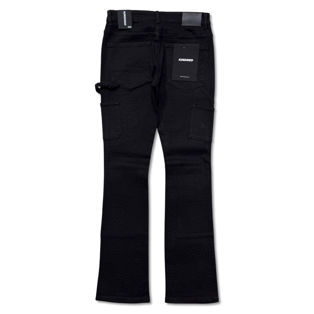 Kindred Men’s Rhinestone Denim Stacked Jeans Black