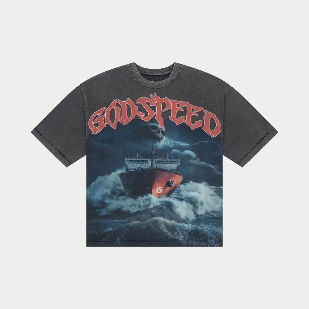 Godspeed Sea Sick Tee Grey Wash