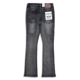 Reelistik Nyc Men's Diamond Studded stacked  jeans -Dark Grey (RST-6036-3)