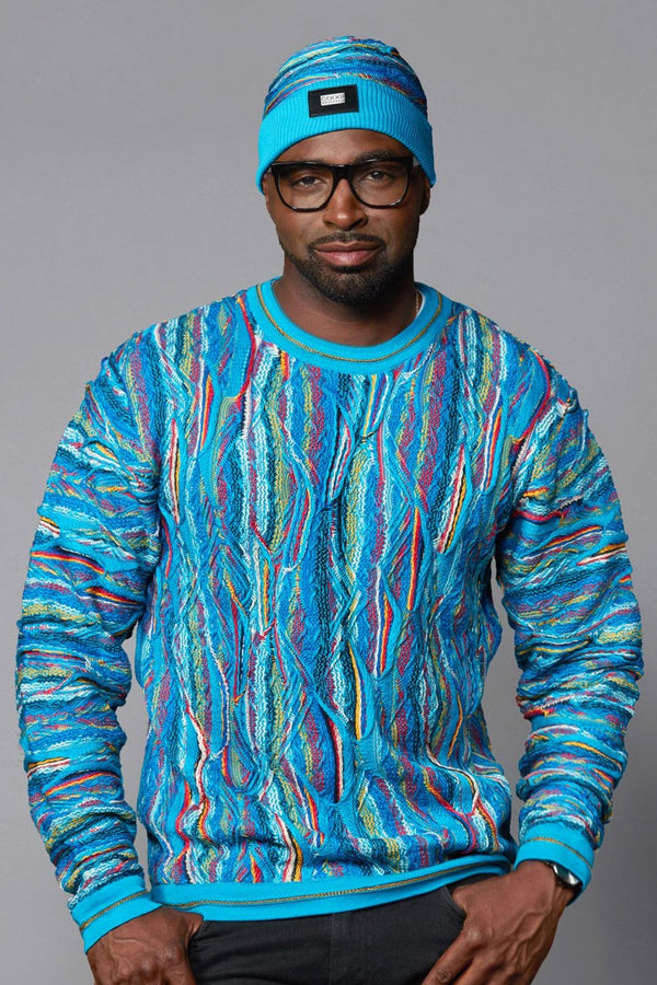 Coogi (Blue multi color longreef sweater)