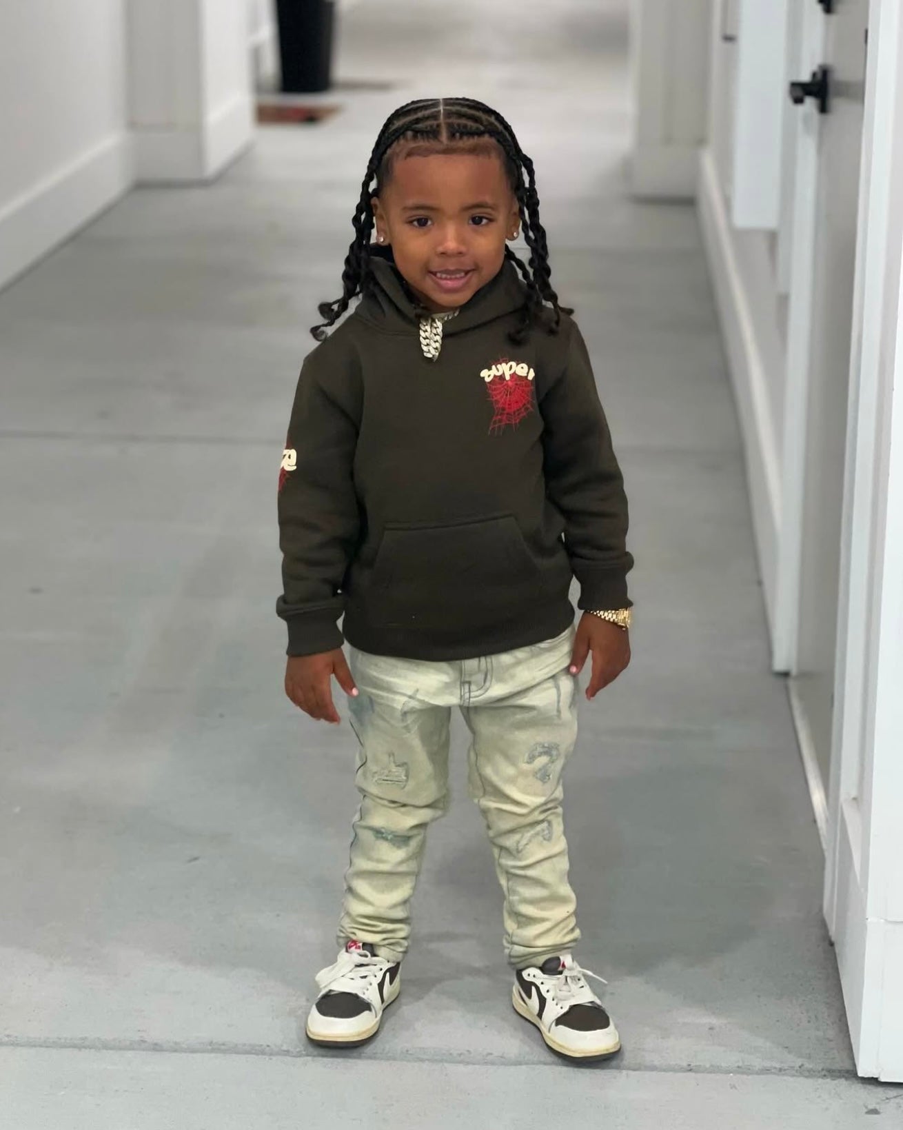 Exit kids Light indigo cut patch skinny jean