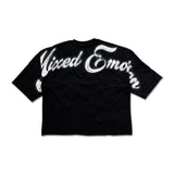 Mixed Emotion Pearl Cropped Tee Black