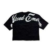 Mixed Emotion Pearl Cropped Tee Black
