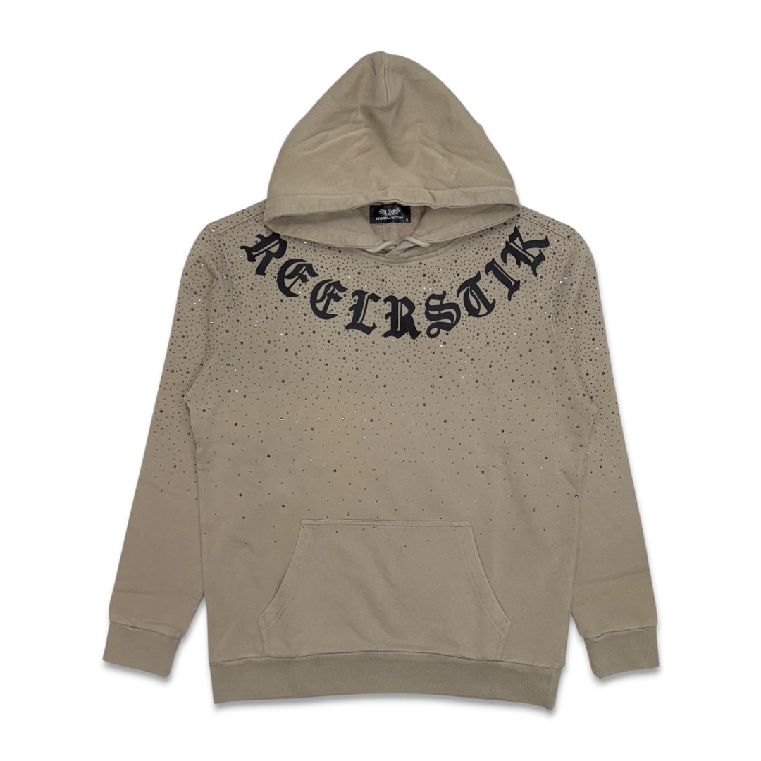 Reelistik Nyc Logo Diamond Hoodie Tan