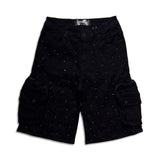 Vicious Denim Men's Embellished cargo shorts - Black