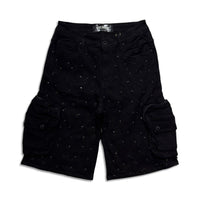 Vicious Denim Men's Embellished cargo shorts - Black