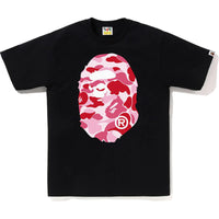 Bape Men’s ABC Camo Big Ape Head Tee Black x Pink
