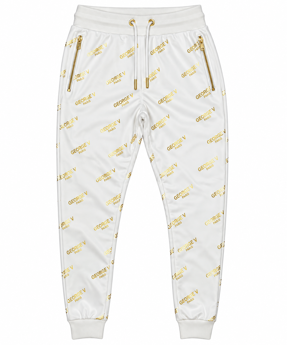 Avenue George V Allover Logo Jogger Pants Cream/Gold