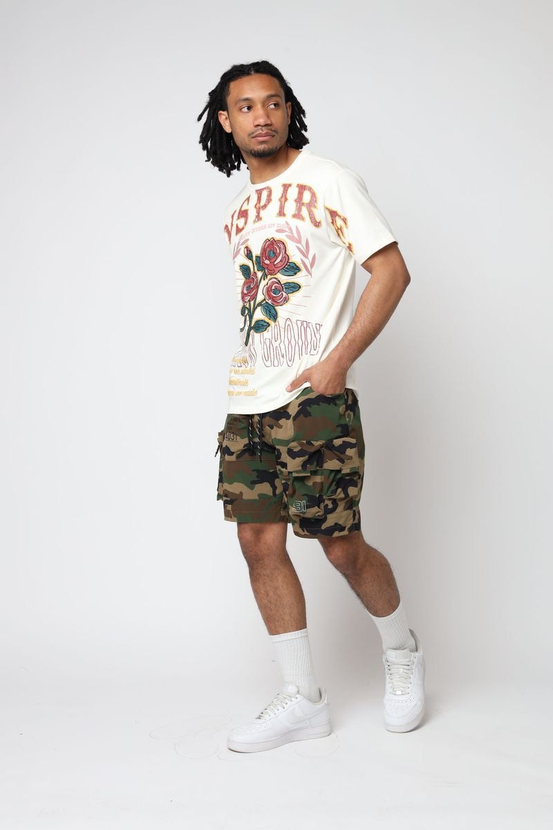 Smoke Rise Utility cargo short - wood camo