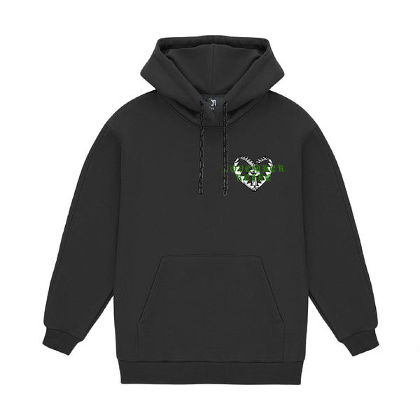 November reine (black/green “love is a trap hoodie)
