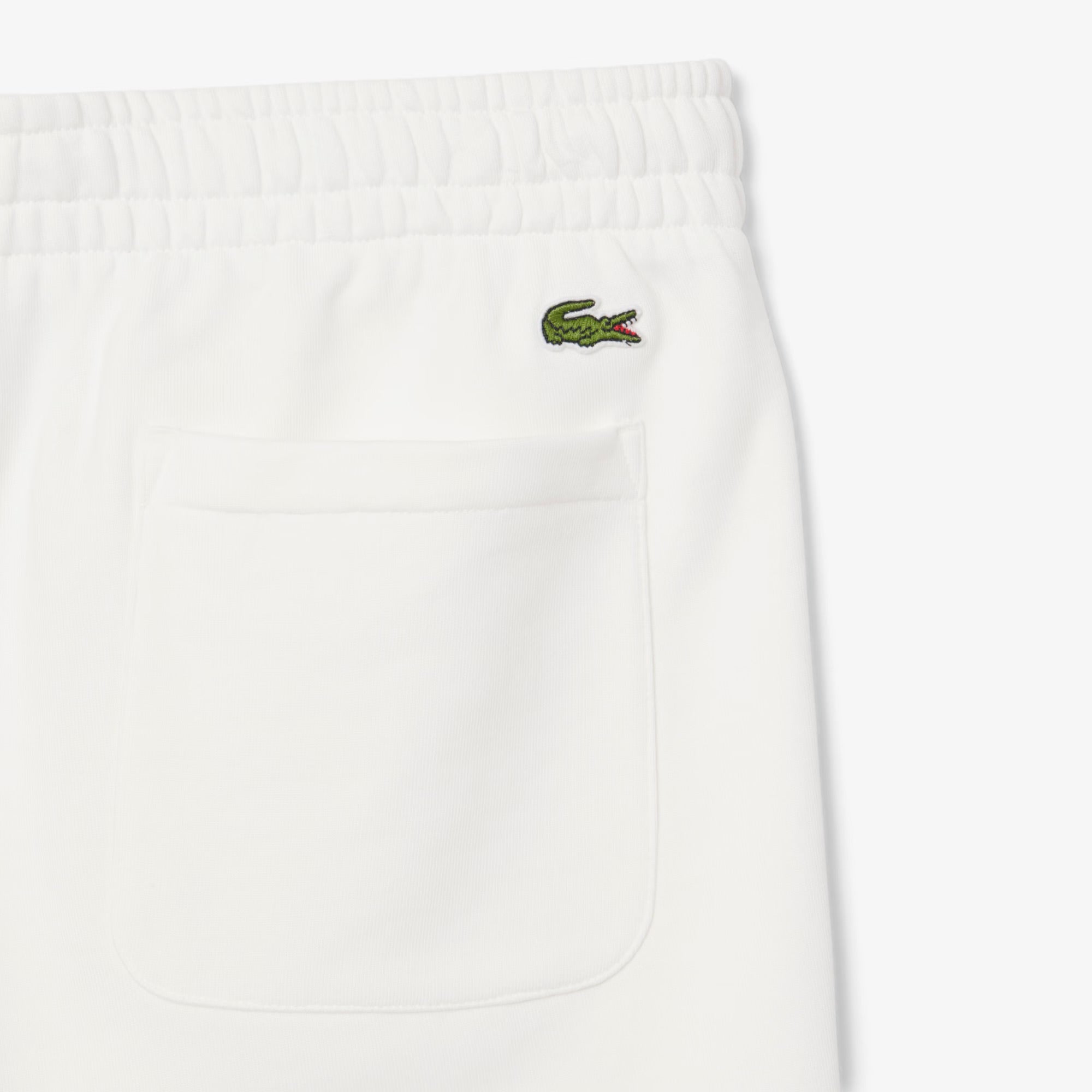Lacoste Men's Graphic Print Cotton Fleece Shorts -white/blue