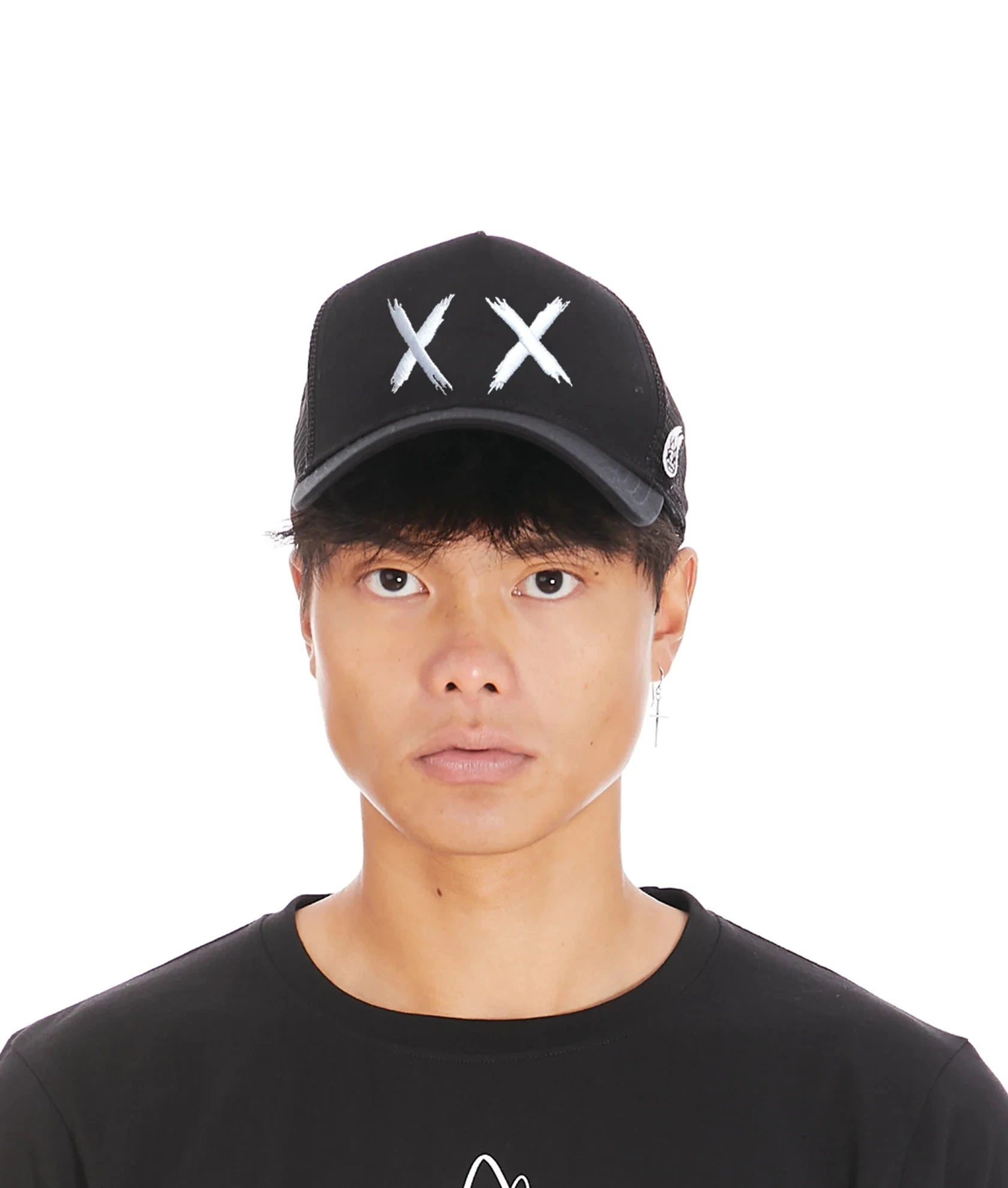 Cult of Individuality XX Logo Trucker Hat – Black Mesh Curved Visor