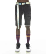 Cult of Individuality Rocker Shorts Stretch belted in  - Jet Black