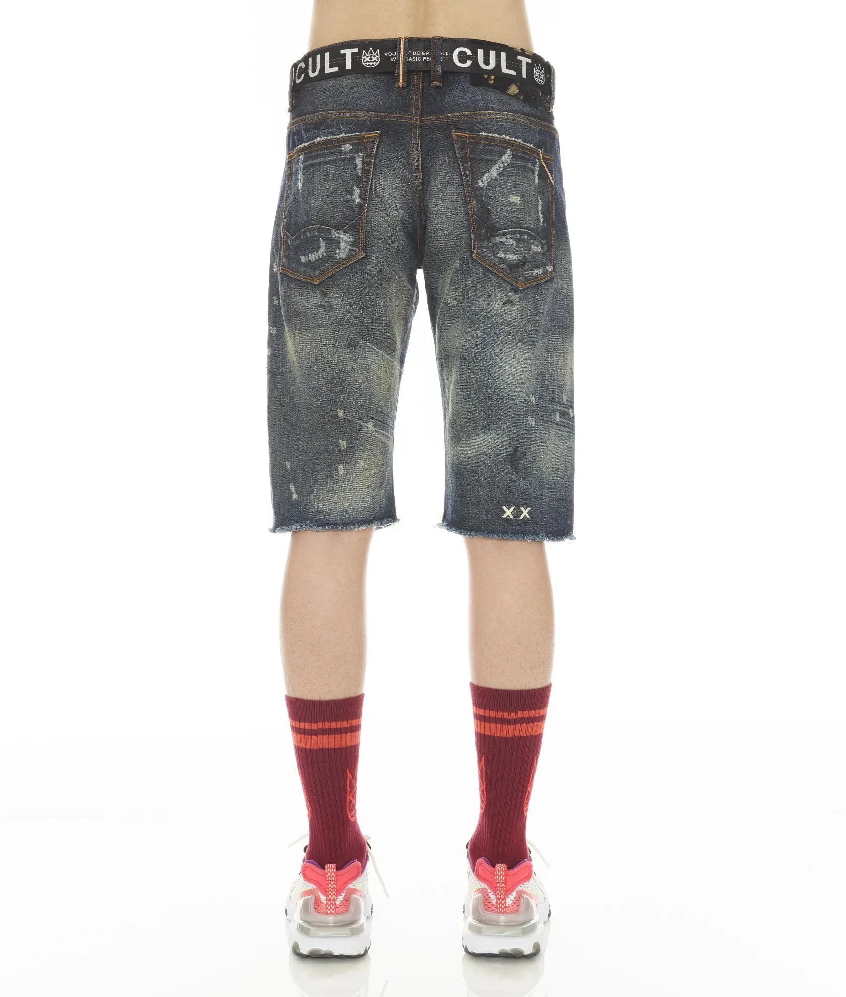 Cult of Individuality Rocker Shorts Japanese Selvedge Ridged belted in - Tarvick