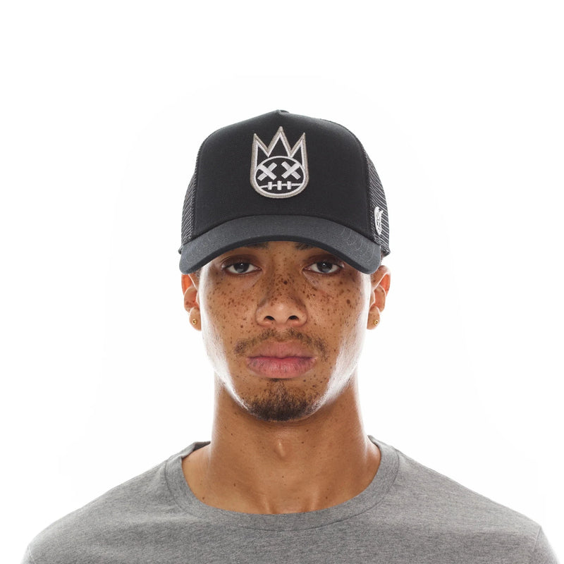 Cult of Individuality Clean Logo Mesh Back Trucker Curved Visor Hat - Black