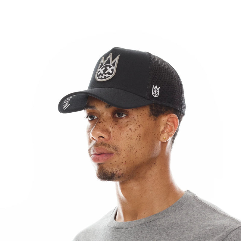 Cult of Individuality Clean Logo Mesh Back Trucker Curved Visor Hat - Black