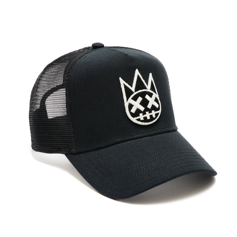 Cult of Individuality White Clean Logo Mesh Back Trucker Hat - Black