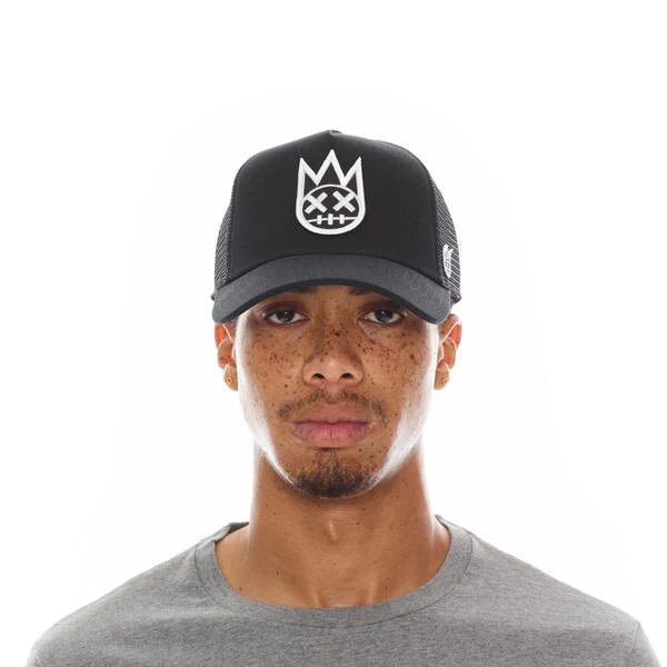 Cult of Individuality White Clean Logo Mesh Back Trucker Hat - Black