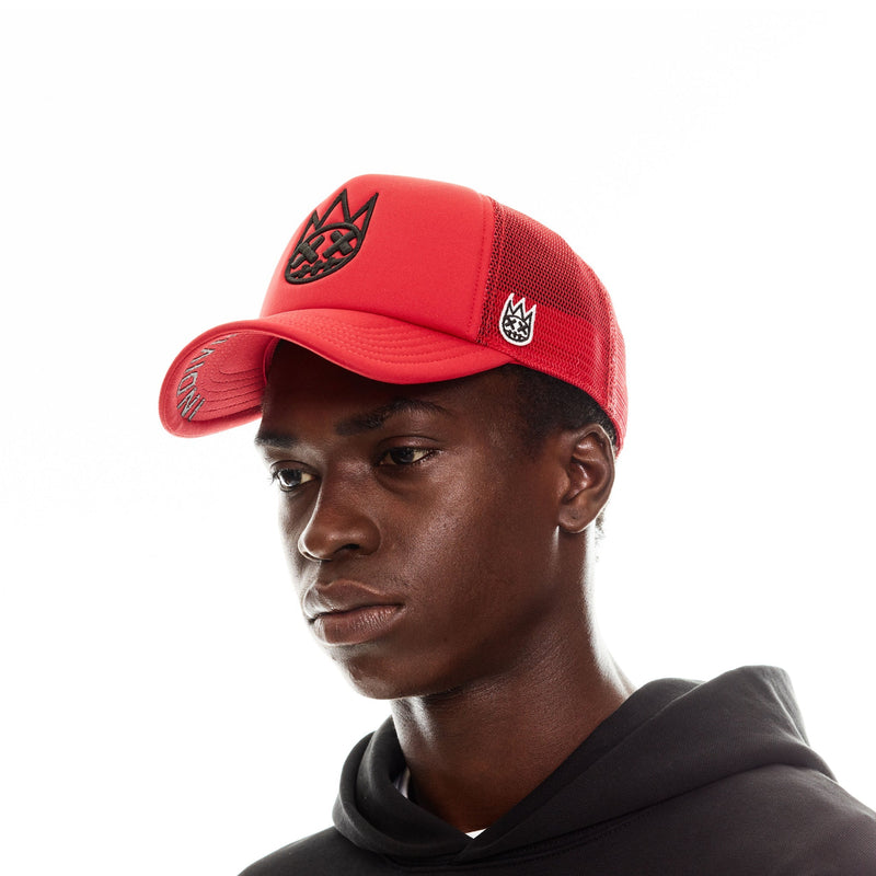 Cult of Individuality Clean Shimuchan Logo Mesh Trucker Hat - High Risk Red