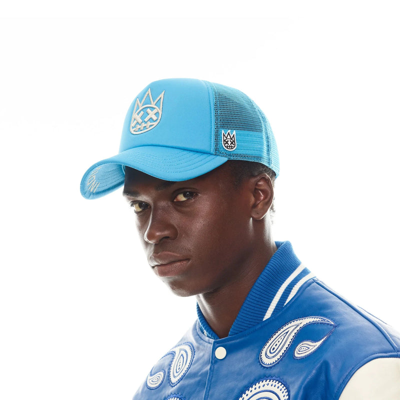 Cult of Individuality Shimuchan Logo Trucker Hat – Electric Blue Mesh