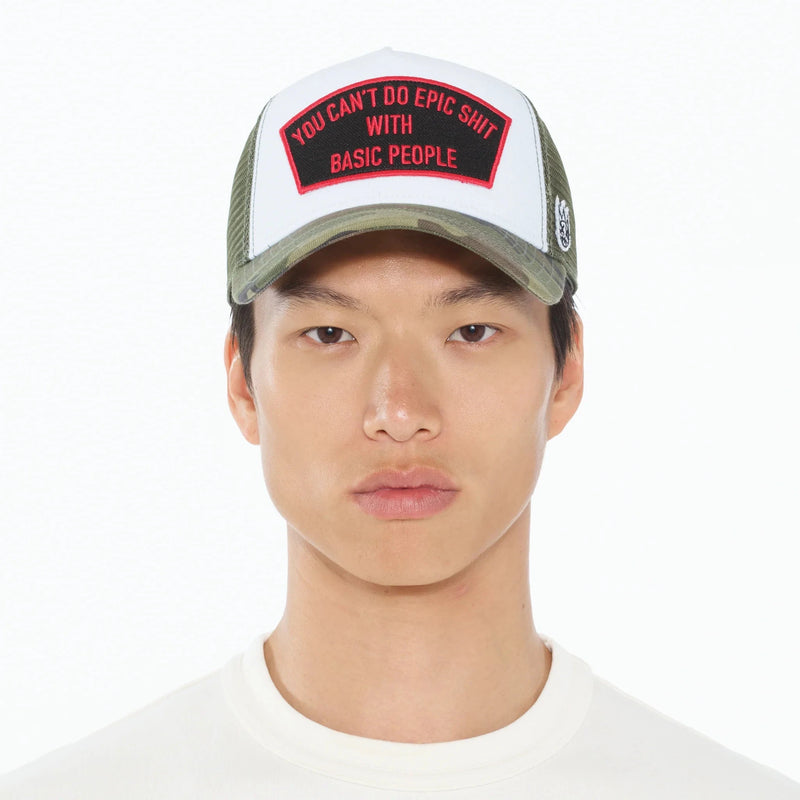Cult of Individuality “Can’t Do Epic Sh*t” Trucker Hat - White/Olive