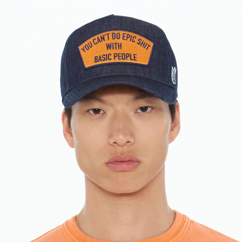 Cult of Individuality Epic Statement Denim Trucker Hat – Blue Denim