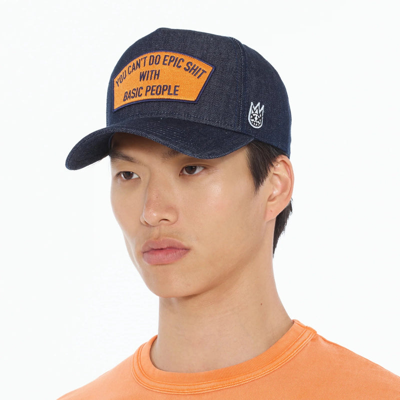 Cult of Individuality Epic Statement Denim Trucker Hat – Blue Denim