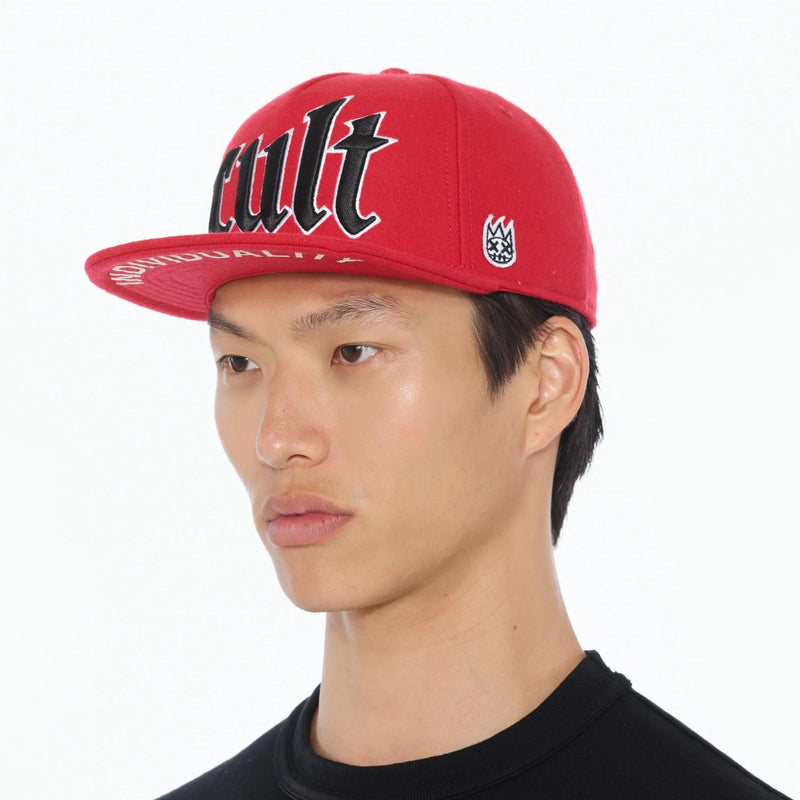 Cult of Individuality Old English Logo Trucker Hat – High Risk Red