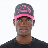 Cult of Individuality "Pretty Good at Bad Decisions" Mesh Trucker Hat - Steel Gray/Hot Pink