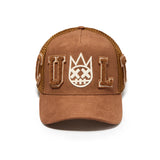 Cult Of Individuality Logo Mesh Back Cult Chenille Suede Trucker Hat Chocolate