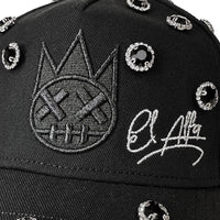 Cult Of Individuality X El Alfa Logo Crystal 5 Panel A Frame Trucker Hat Black