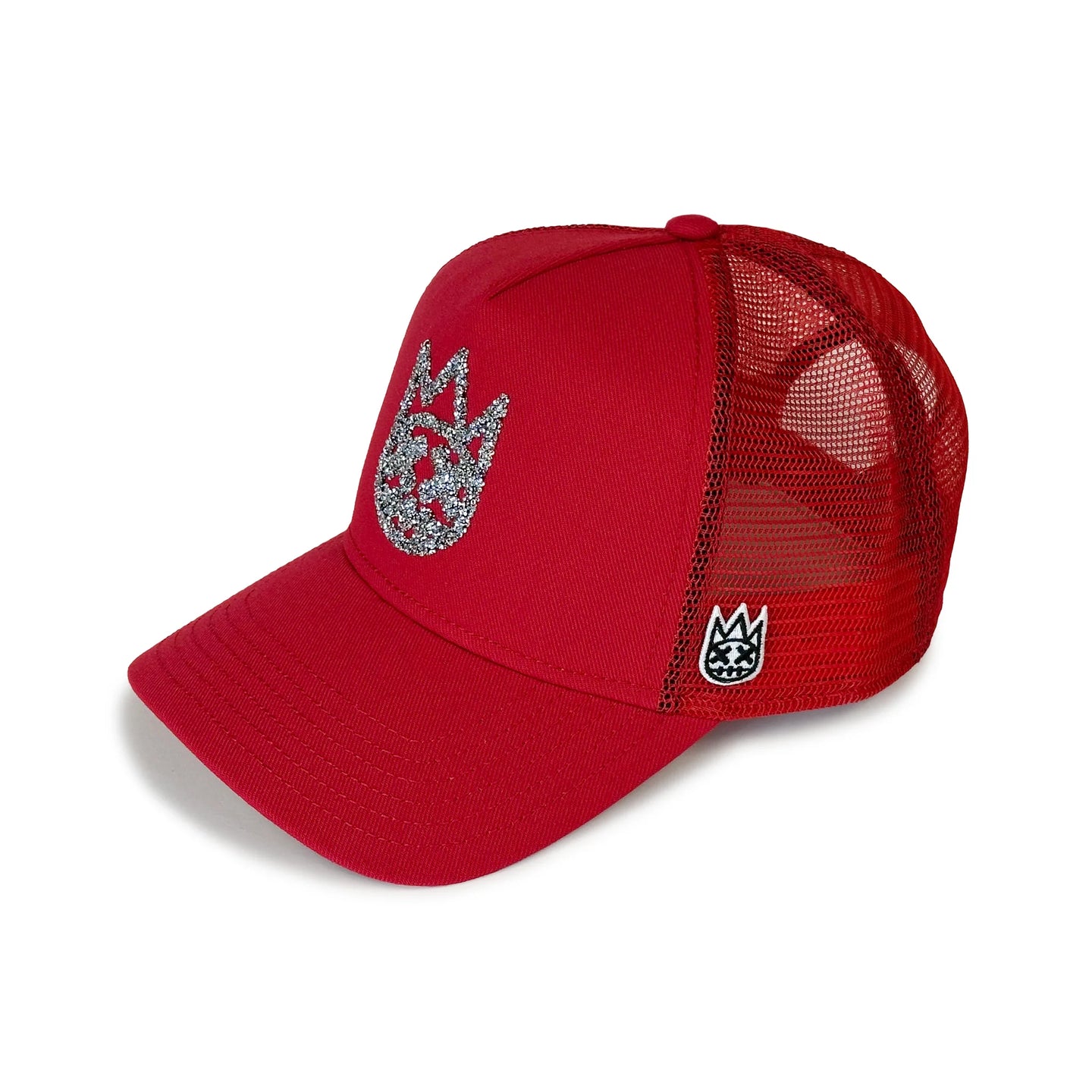 Cult Of Individuality Crystal Logo Mesh Back Trucker Hat Red