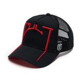 Cult Of Individuality Logo Mesh Back Cult Arch Trucker Hat Black