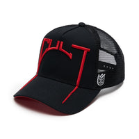 Cult Of Individuality Logo Mesh Back Cult Arch Trucker Hat Black